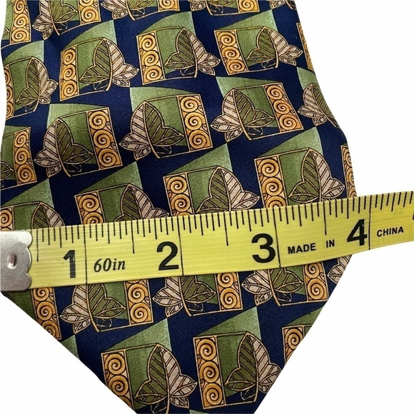 Lanvin Paris Sage Green Blue Classic 100% Silk Tie 60” Length - Picture 8 of 9